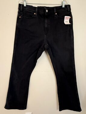 Levi Heritage High Rise Kick Boot black denim jeans SZ 12